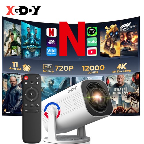 Xgody mini smart projector - 4k,